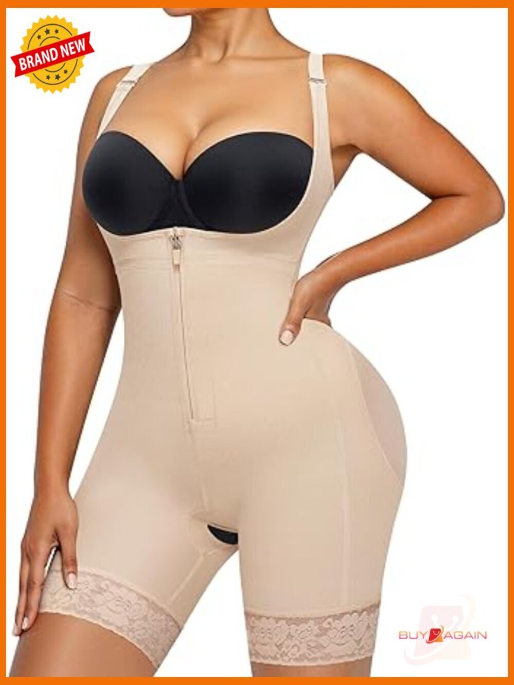 Fajas Colombianas Bodysuit Shapewear Tummy Control Butt Lifter with Zipper